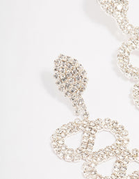 Silver Snake Diamante Swirl Drop Earrings - link has visual effect only