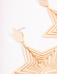 Gold Diamond & Star Drop Earrings - link has visual effect only