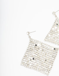 Silver Disco Chain Mail Drop Earrings - link has visual effect only