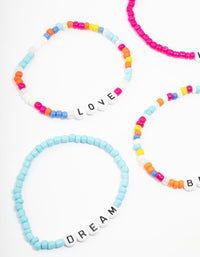 Rainbow Love & Brave Beaded Friendship Bracelet 5-Pack - link has visual effect only
