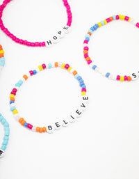 Rainbow Love & Brave Beaded Friendship Bracelet 5-Pack - link has visual effect only