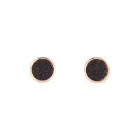 Black Gold Mini Round Glitter Stud Earrings - link has visual effect only