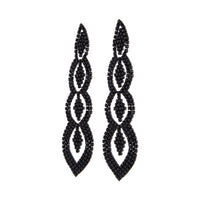 Black Diamante Graduating Teardrop Earrings - link has visual effect only