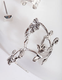 Rhodium Leaf Wrap Ear Stack - link has visual effect only