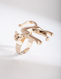 Gold Stretching Cat Ring - link has visual effect only