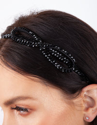 Black Diamante Bow Headband - link has visual effect only