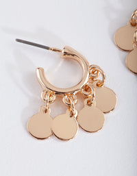 Gold Disc Charm Earrings - link has visual effect only