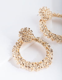 Gold Texture Loop Drop Earrings - link has visual effect only