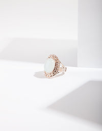 Rose Gold Fine Cut-Out Semi-Precious Ring - link has visual effect only