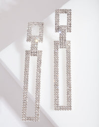 Diamante Rectangle Drop Earrings - link has visual effect only