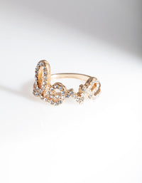 Gold Love Diamante Ring - link has visual effect only
