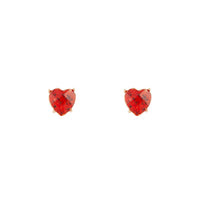 Red Glitter Heart Stud Earrings - link has visual effect only