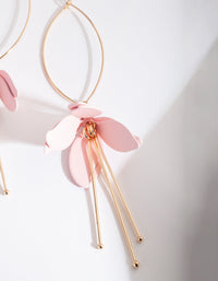 Pink Gold Hanging Flower Earrings - link has visual effect only