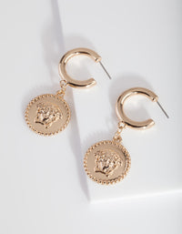 Gold Goddess Hoop Earrings - link has visual effect only