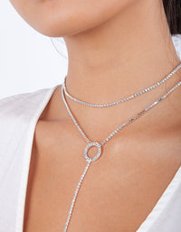 Silver Circle Cup Chain Choker - link has visual effect only