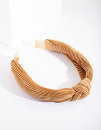 Golden Yellow Pleated Turban Headband - link has visual effect only