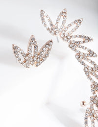 Rose Gold Diamante Leaf Ear Cuff - link has visual effect only