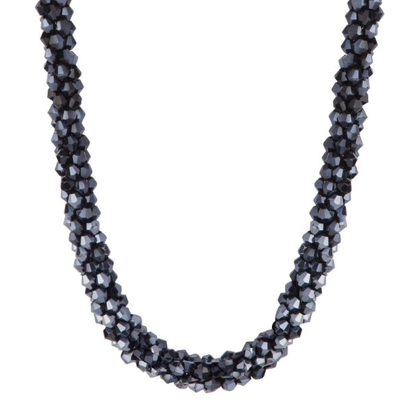 Midnight Navy Cut Out Bead Collar Necklace
