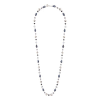 Mixed Blue Small Glass Bead Opera Necklace - link has visual effect only