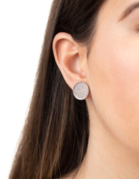 Silver Glitter Inlay Disc Earrings - link has visual effect only