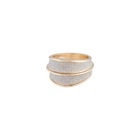 Silver Glitter Double Row Gold Trim Ring - link has visual effect only