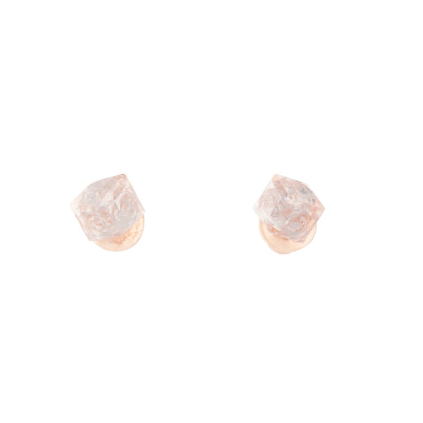Pink 3D Cube Stud Earrings