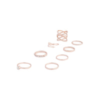 Rose Gold Double Crossover Arrow Ring 8-Pack - link has visual effect only