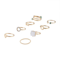 Gold Geometric Swirl Diamante Ring 8-Pack - link has visual effect only