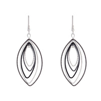 Layered Black Silver Textured Earrings - link has visual effect only