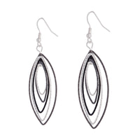 Layered Black Silver Textured Earrings - link has visual effect only