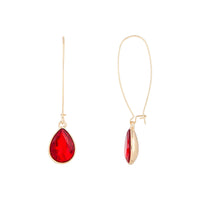 Red Gold Long Diamante Fish Hook Earring - link has visual effect only