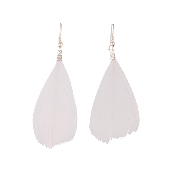 Rose Gold Pink Feather Earrings