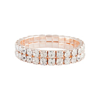 Rose Gold Duo Diamante Stretch Bracelet - link has visual effect only