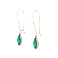 Emerald Gold Diamante Fish Hook Earrings - link has visual effect only
