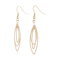 Gold Triple Diamond Cut Navette Drop Earrings - link has visual effect only