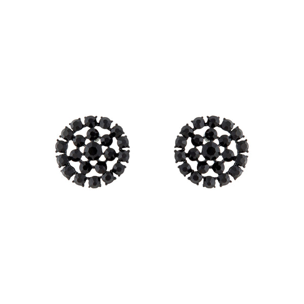 Black Jewel Bling Stud Earrings