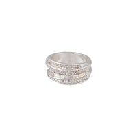 Silver Diamante Embellished Zig Zag Ring - link has visual effect only