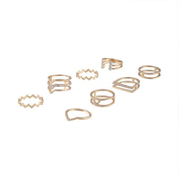 Gold Geometric Bling Ring 8-Pack - link has visual effect only
