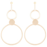 Gold Double Ring Stick Drop Earrings - link has visual effect only