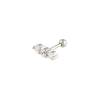 Silver Surgical Steel 3-Stone Barbell Earrings - link has visual effect only