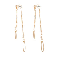 Gold Double Chain & Circle Drop Sandwich Earrings - link has visual effect only