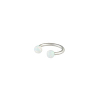 Rhodium Synthetic Opal Horseshoe Earring - link has visual effect only