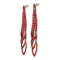 Red Gunmetal Loop Cup Chain Earrings - link has visual effect only