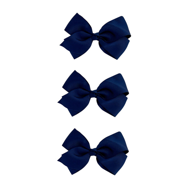 Kids Small Navy Bow 3 Pack