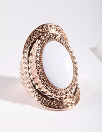 Rose Gold Oval Etched Border Ring - link has visual effect only