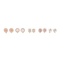 Pink Gold Floral Clip On Earring 5-Pack - link has visual effect only