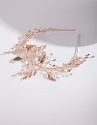 Rose Gold Fine Wire Flora Headband - link has visual effect only