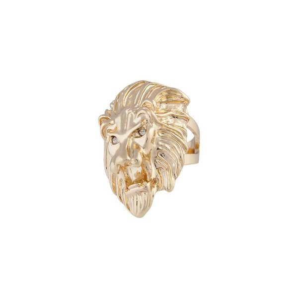 Gold Lions Head Ring