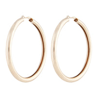 Polished Gold Oversized Tube Hoop Earrings - link has visual effect only