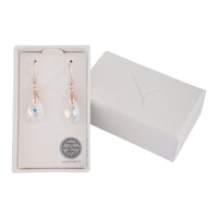 Faceted Aurora Borealis Rose Gold Drop Earrings - link has visual effect only